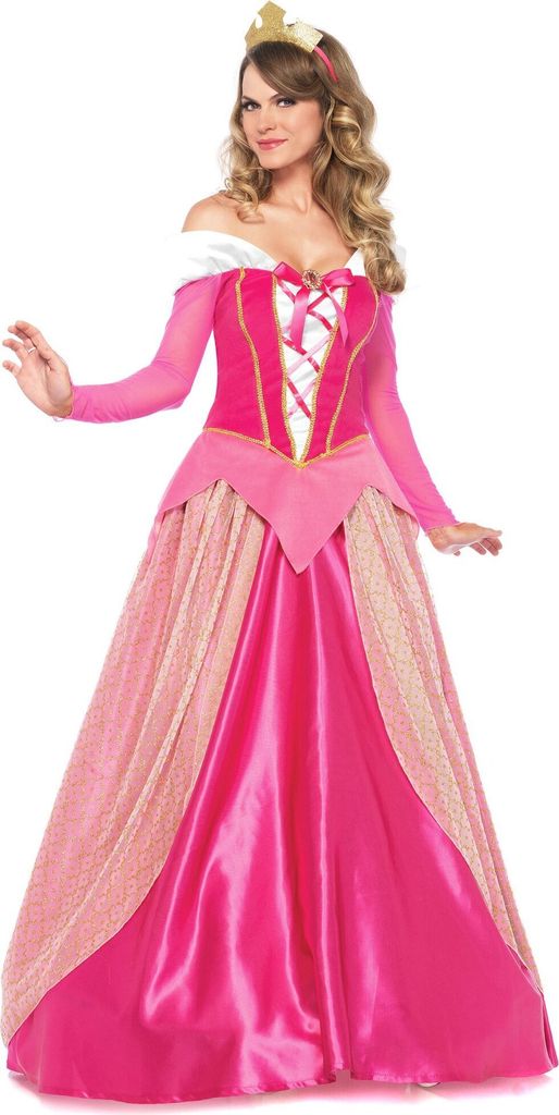 s Prinzessinnenkostüm Damen rosa mit Krone - M