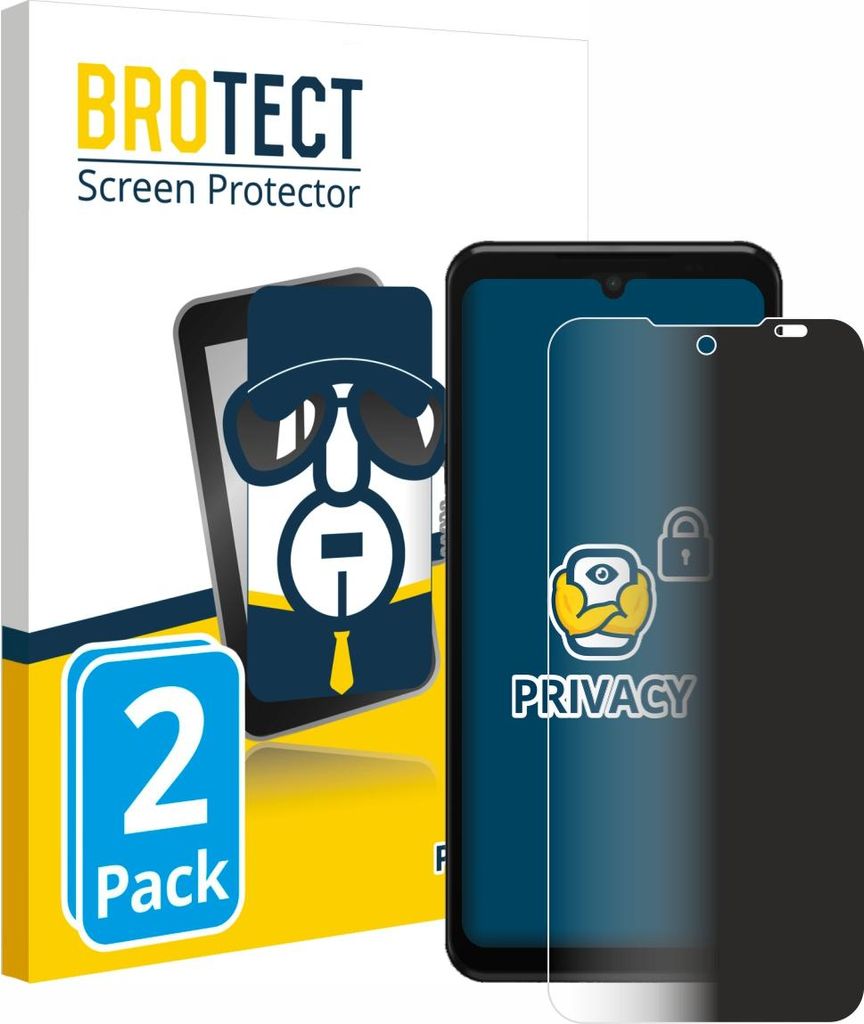 2x BROTECT Sichtschutzfolie für Sunmi L3 Anti-Spy Privacy Sichtschutz Blickschutz Folie Blaulicht-Schutz
