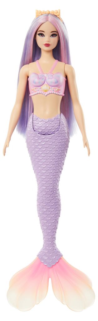 Barbie Meerjungfrau mit fliederfarbenem Haar und Produktbild 