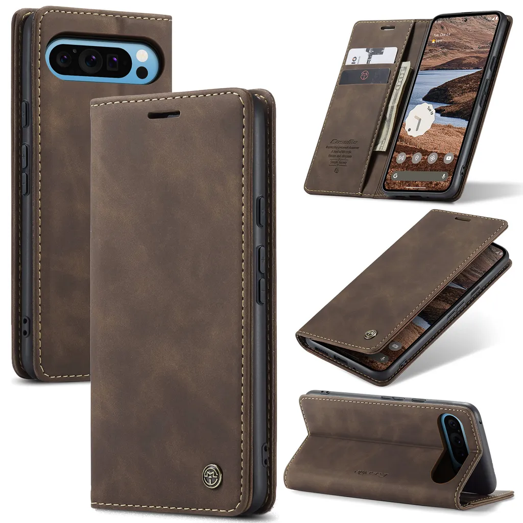 Cover Professionale Google Pixel 9 Pro XL Bronzo Retro Stand Case