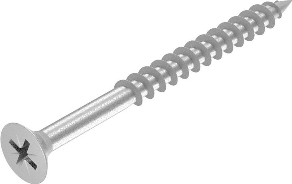 SECCARO Spanplattenschraube 4 x 45 mm, Edelstahl V2A VA A2, Holzschraube mit Teilgewinde, Kreuzschlitz / PZ, 200 Stück