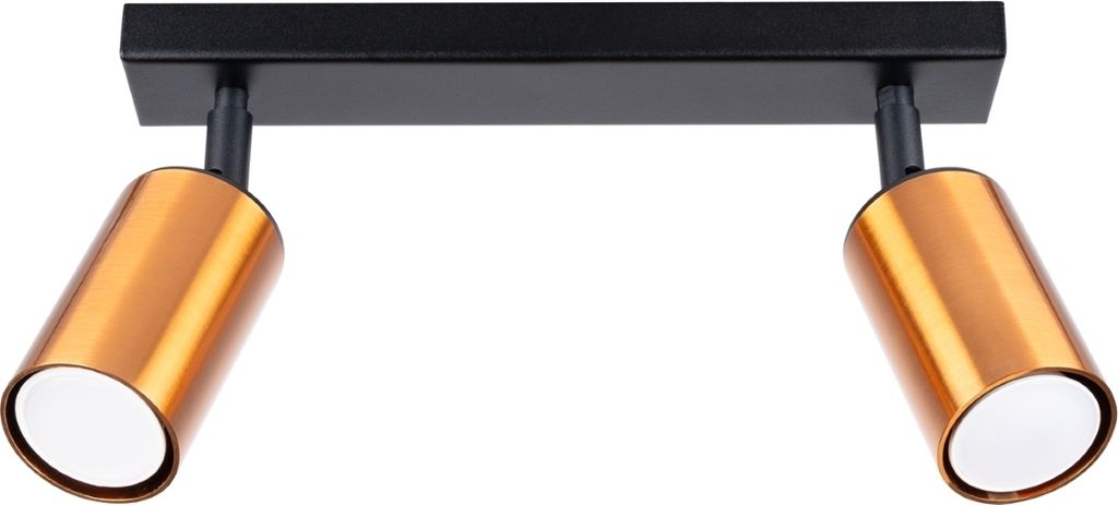 Plafond WINX 2 schwarz/kupfer 2xGU10 10W Stahl 18.5x6x30cm Sollux Lighting