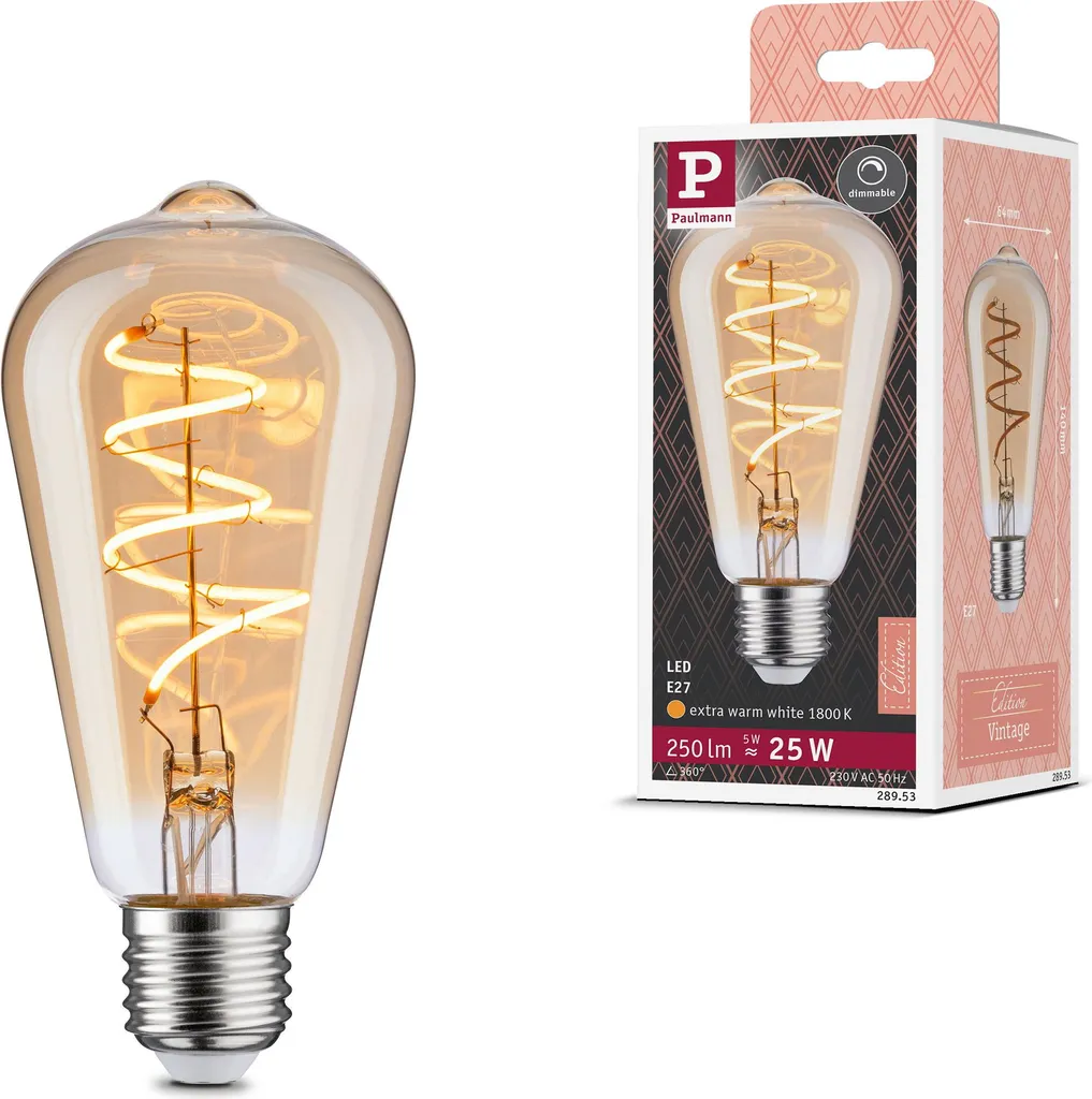 Paulmann Vintage Edition Standard E27 LED - Lampadina Retro Oro 230V