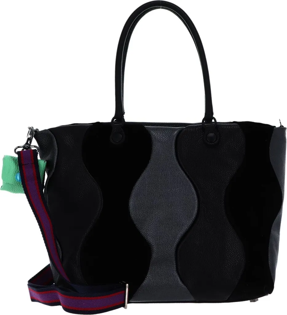 Grand sac à main en cuir noir Gabs Katrine avec relief effet sculpté