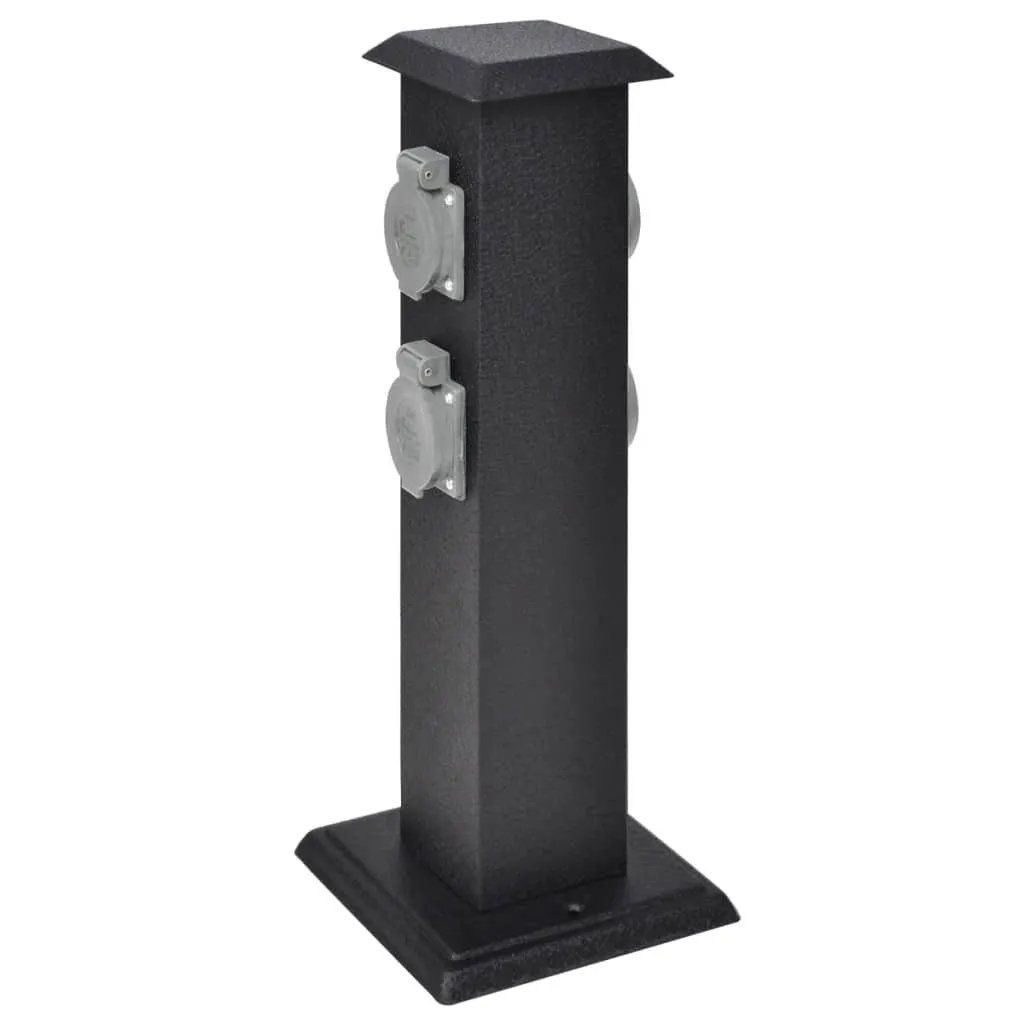 Colonne de prises de jardin noire Best Möbel : fini les rallonges gênantes