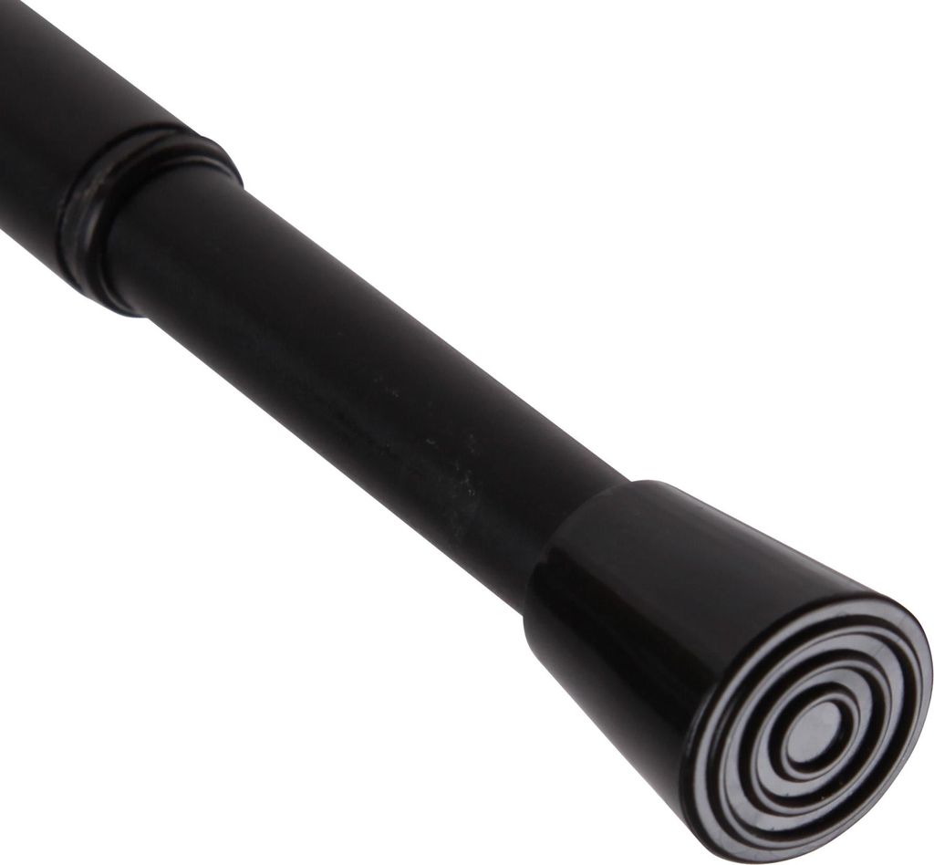Klemmstange Schwarz 80-125cm ausziehbar, Ø10/13mm, Gardinenstange ohne Bohren/Schrauben, Edelstahl, rutschfest, Duschvorhangstange, Teleskopstange