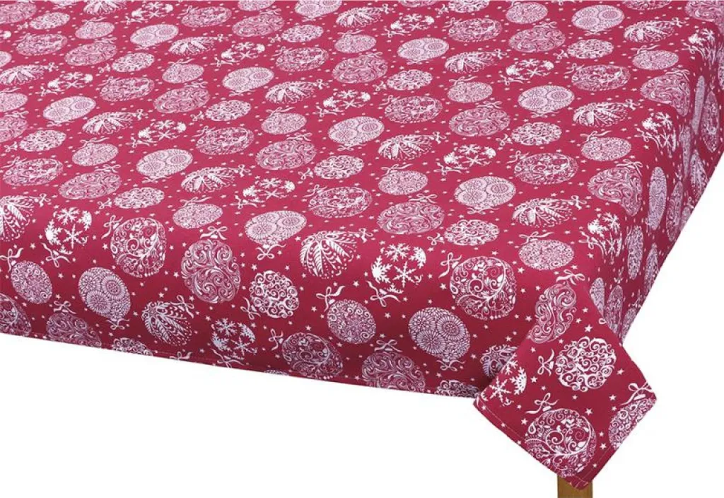 OFFERTA Tovaglia Natale 120x140 Rosso Beige - Ultimi Pezzi Disponibili