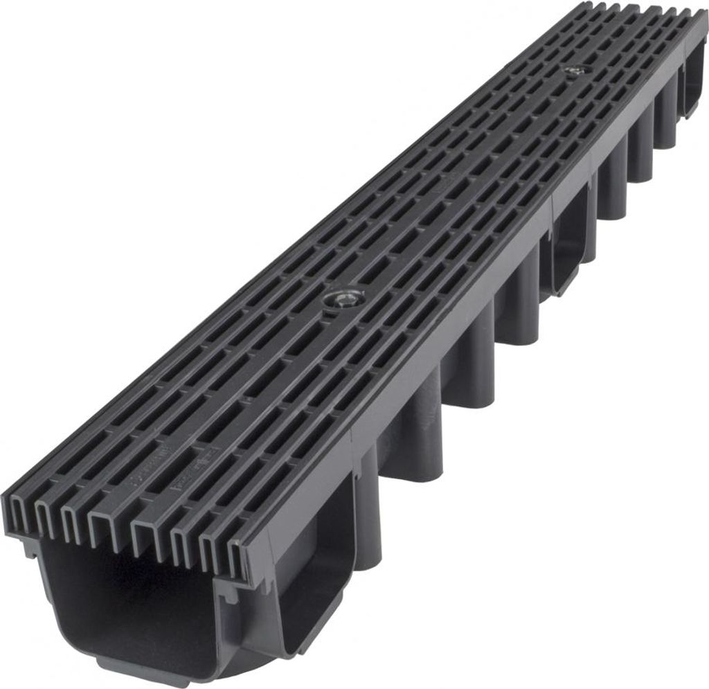 Lineare Entwässerungsrinne 1000*98 Mit Pp Line A15 Schwarzem Gitter - Mx 01718-6