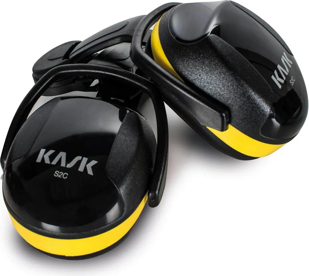 Protection auditive pour casque KASK - Coquilles antibruit jaune haute visibilité