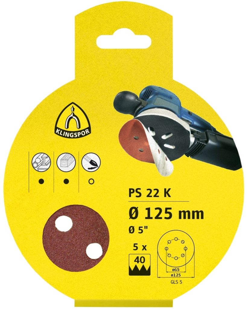 PS 22 K Schleifmittel (Set) kletthaftend, 150 mm Lochform GLS51, 319072