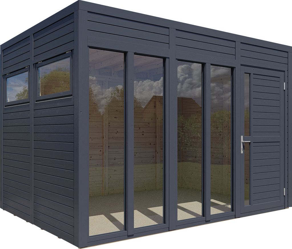 Bertilo Gartenhaus Cubus 3 Office - 19 mm anthrazit Produktbild 4
