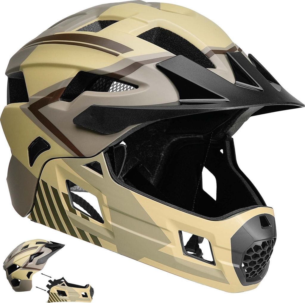 Integral-Fahrradhelm für Kinder 6-12 | Sand | Crazy Safety | EN1078