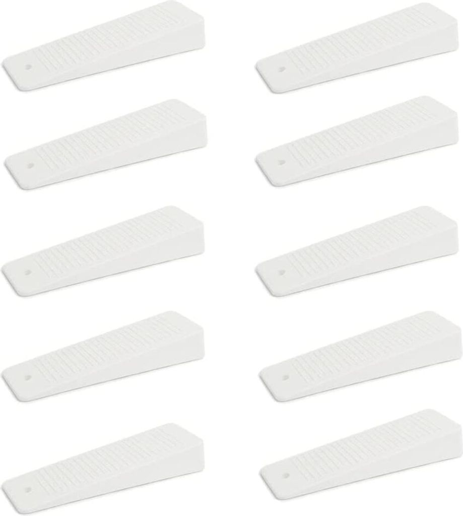 10x sossai Türkeile aus Hartgummi in Weiß Türstopper Türpuffer Keil Türkeil