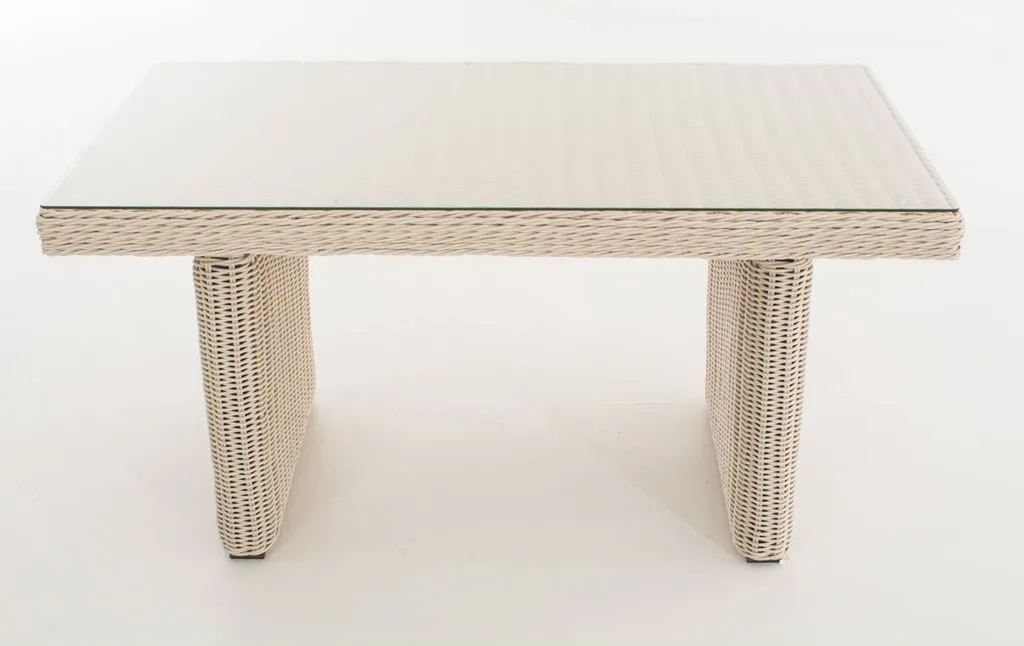 Table Jardin Résistante aux Intempéries en Résine et Verre de Sécurité - 2