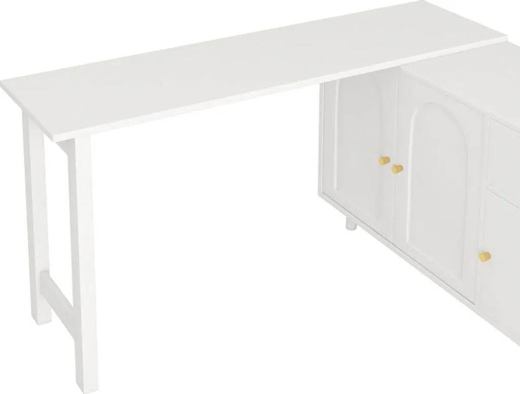 Sideboard bureau combiné modulable meuble de rangement gain de place - 12