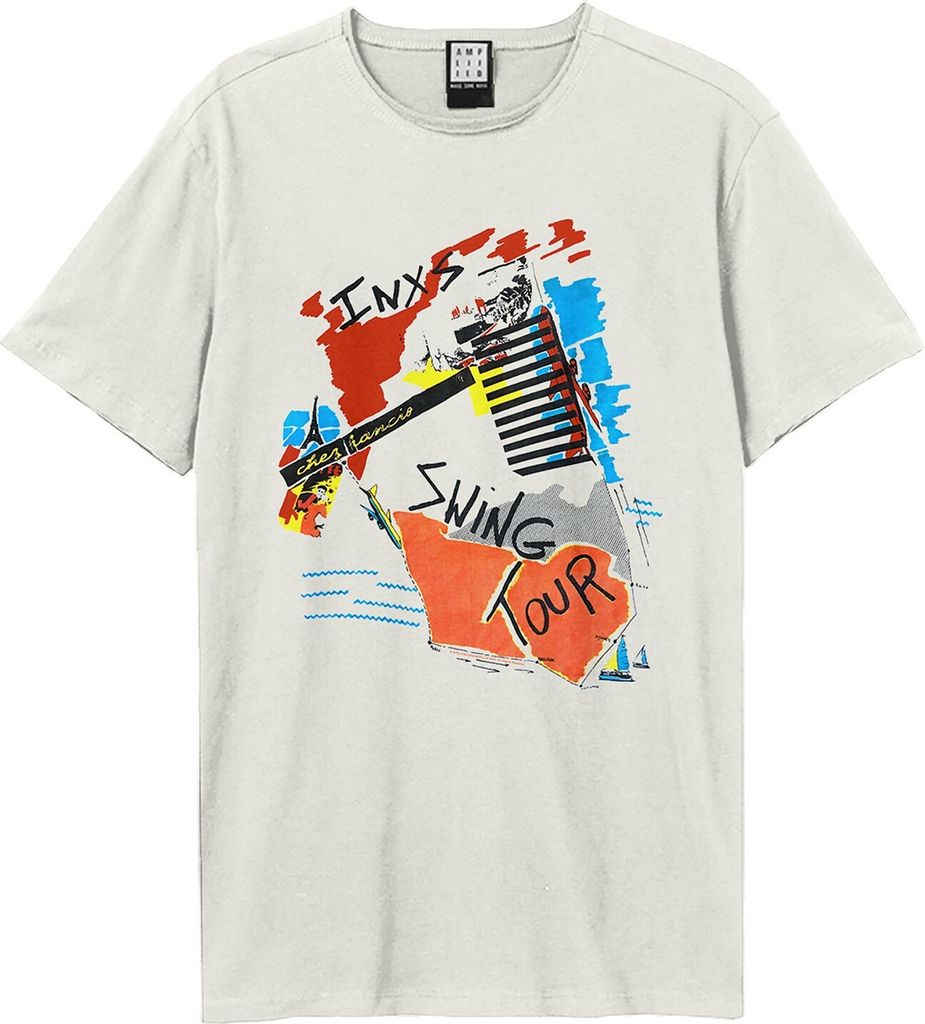 Amplified - "Swing Tour" T-Shirt für Herren/Damen Uni GD2415 (XS) (Altweiß)