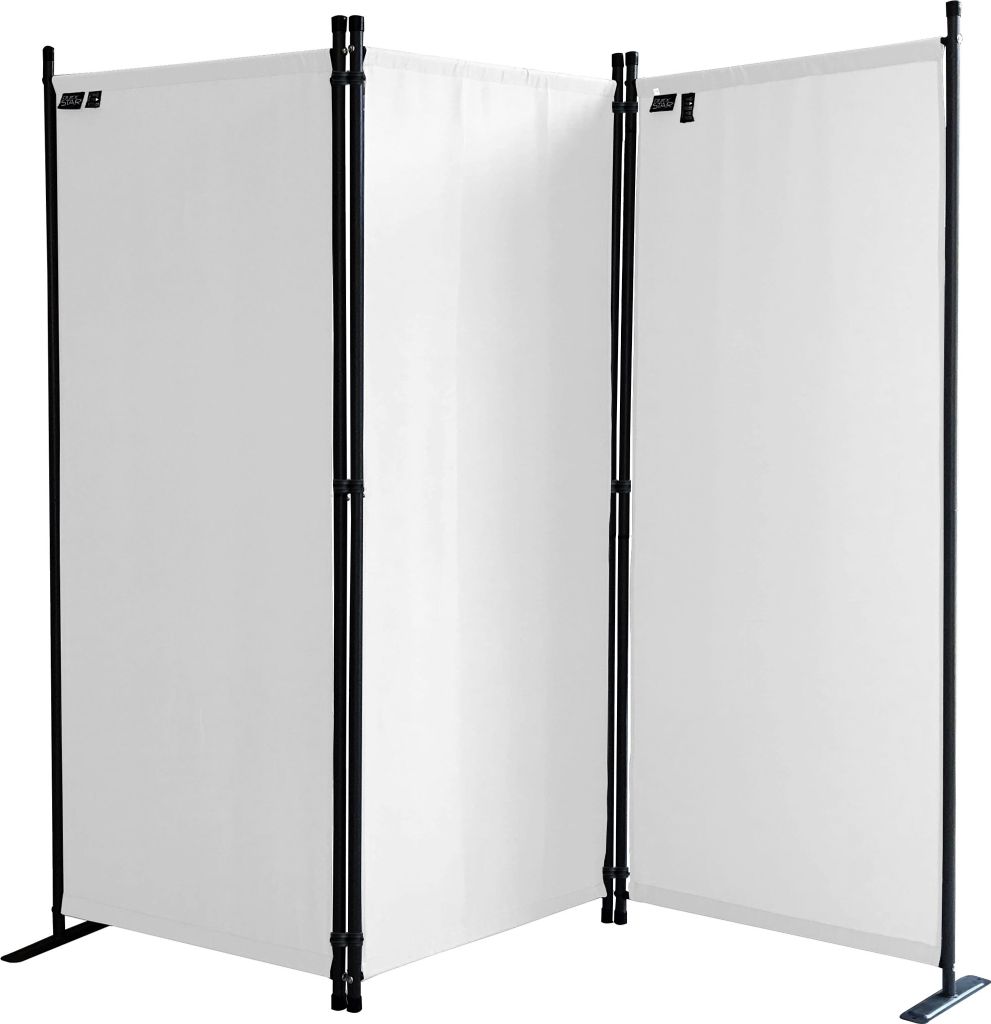 Paravent 3 Teilig 170 x 165 cm Weiß - Garten & Balkon Produktbild 