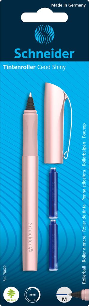 Schneider Tintenroller Ceod Shiny mit 2 Ersatzpatronen, Blisterkarte