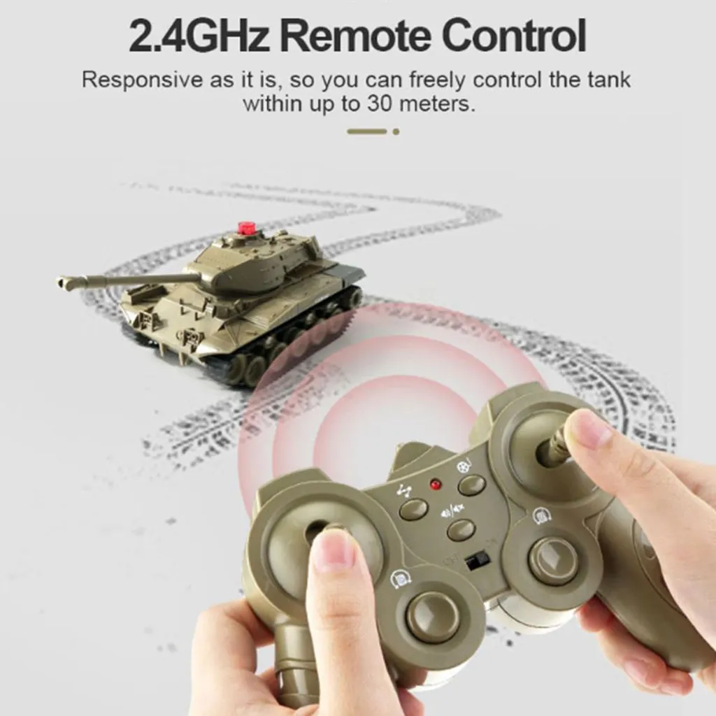 Tank RC Multidirectionnel 1/30 avec Télécommande Jouet Militaire Enfant - 4