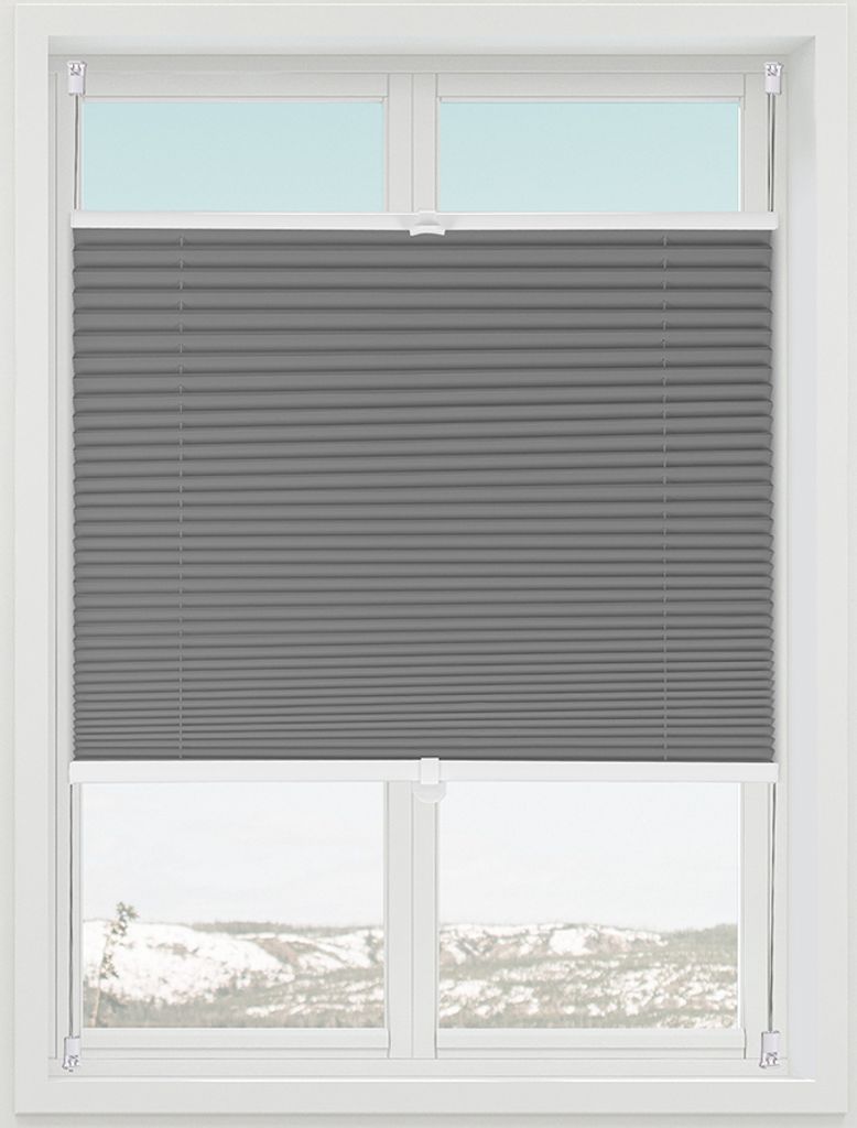 Plissee Klemmfix ohne Bohren 45x120cm Dunkelgrau Produktbild 