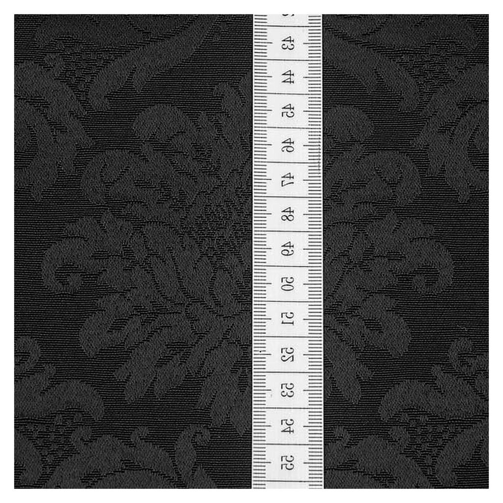 Jacquard Damast Dekostoff Floral Barock - Meterware, Farbe Schwarz - für Kissenbezüge, Tischdecken, Dekoration, Gardinen, Bekleidung und mehr.