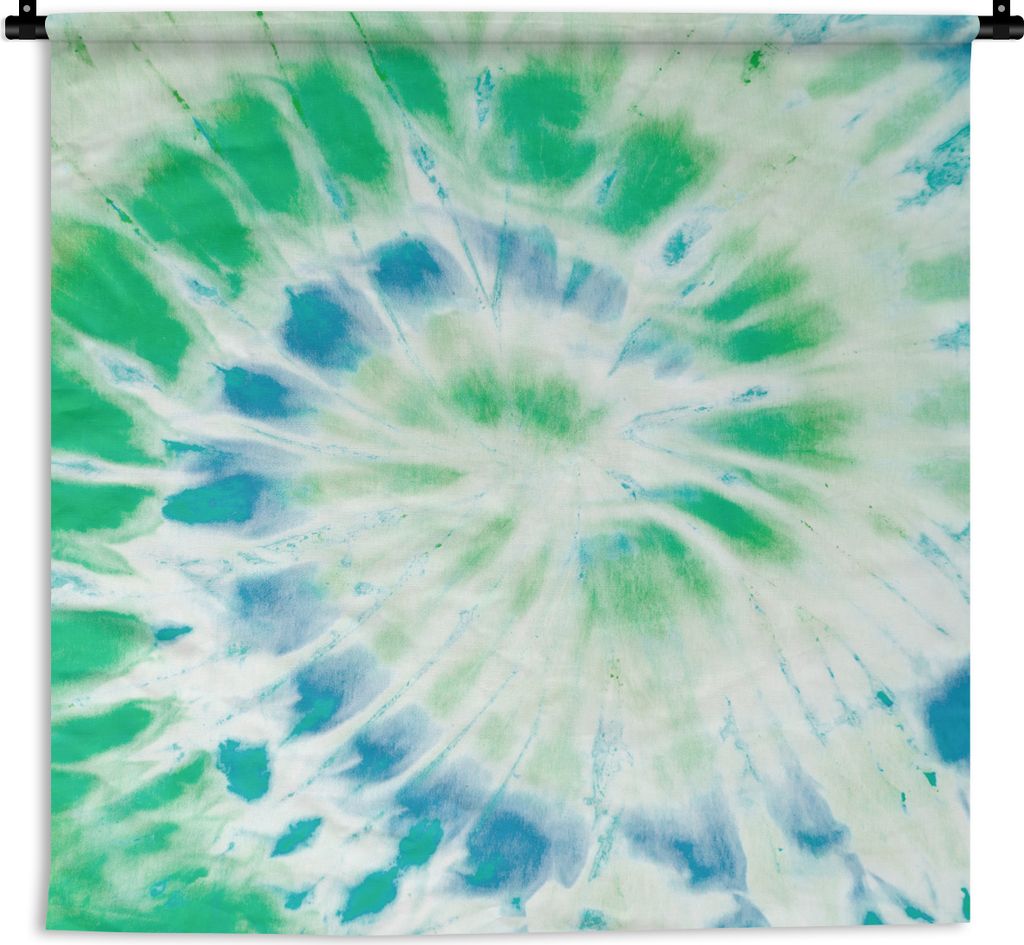 MuchoWow Wandteppich Wandbehang Sommer - Krawattenfärbung - Grün 150x150 cm Tapisserie Dekoration Wandtuch - Wohnaccessoires - Modernes