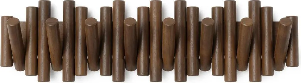 Umbra Picket Appendiabiti Legno Noce Antico 8 Ganci - 61cm Design