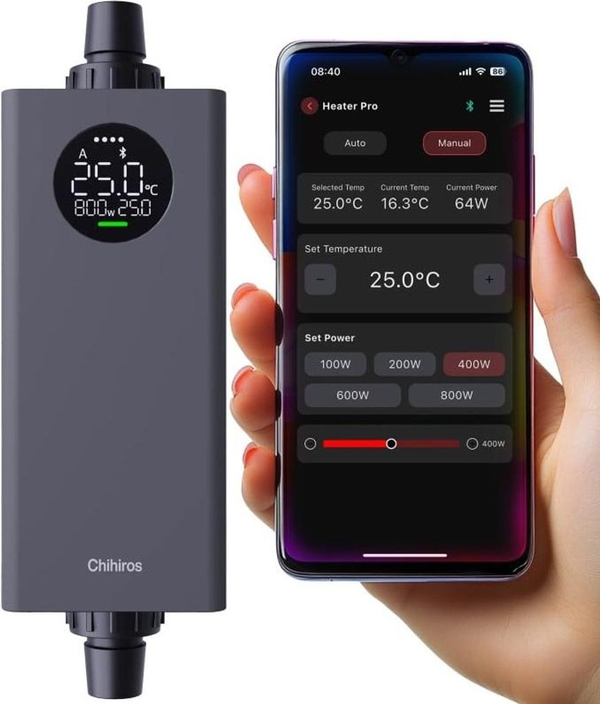 Chihiros Heater Pro 10W - 1000W - riscaldatore da esterno Immagine del prodotto 
