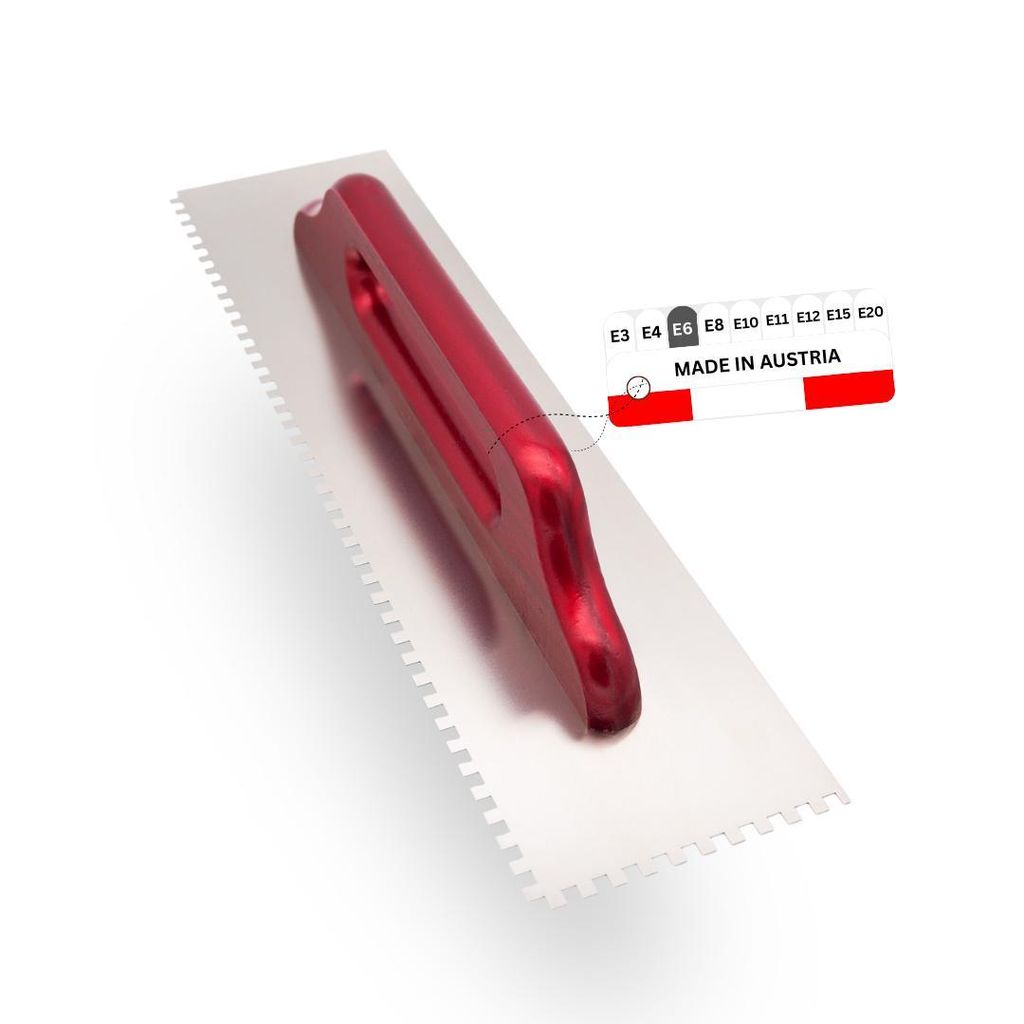 WERKFIT Glättekelle gezahnt 6x6 mm Edelstahl / rostfreie Zahnkelle