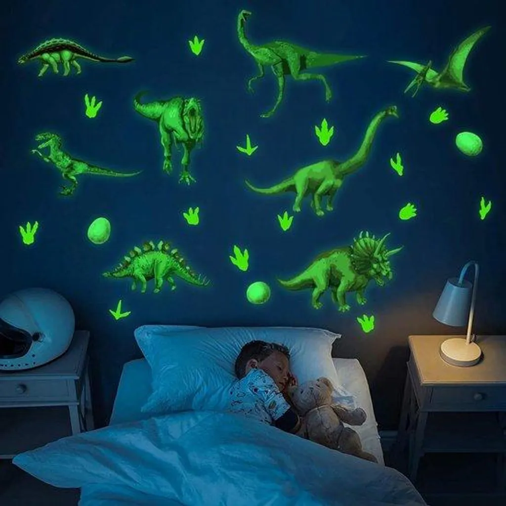 Stickers dinosaures lumineux : finit la peur du noir en chambre enfant