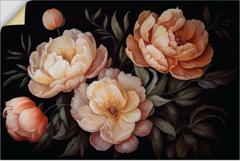 ARTland Wandbild, selbstklebend Üppiger Barock Mitternachts Garten 2 Größe: 90x60 cm