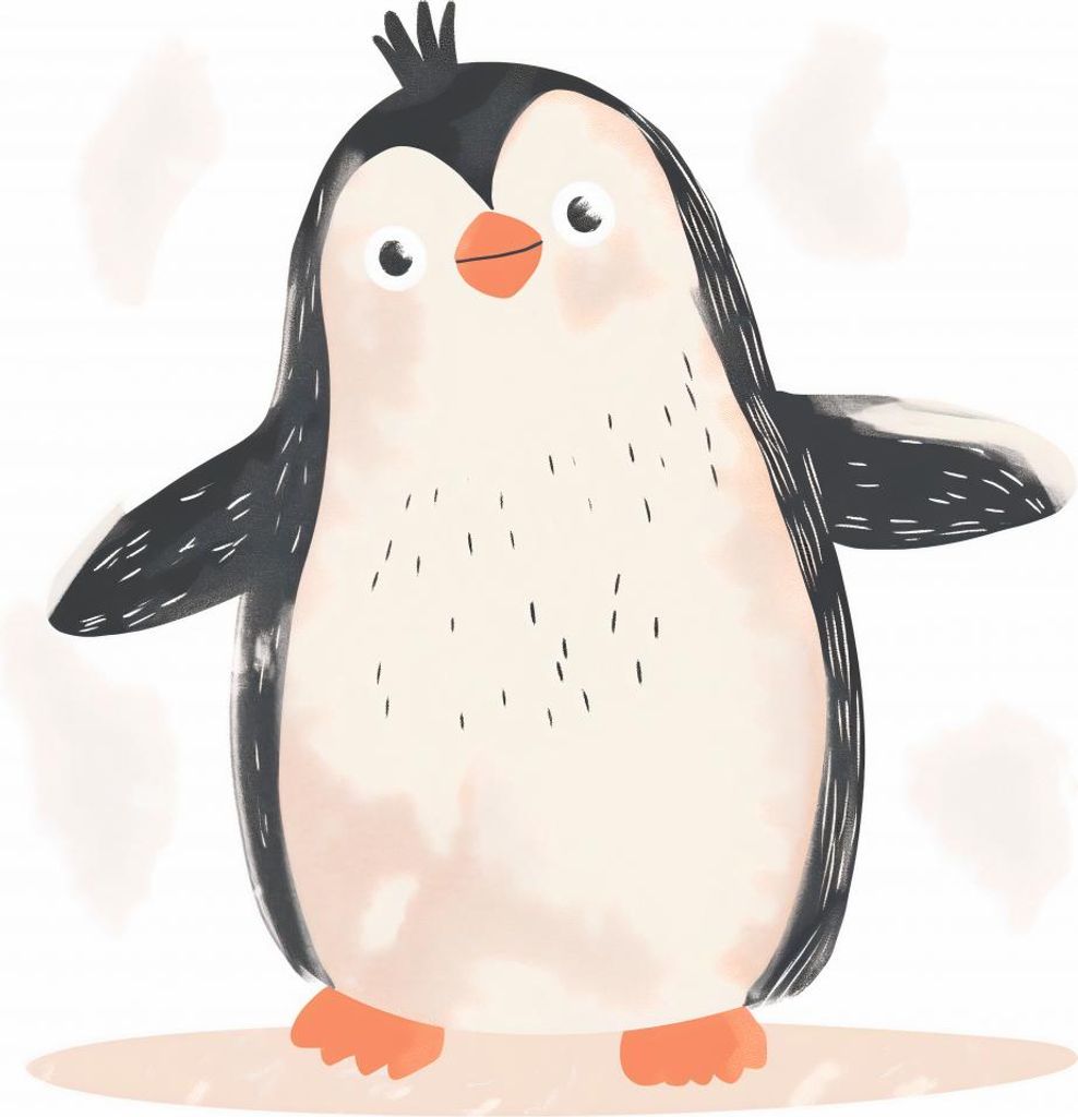 Plakat 20x15cm Freude des kleinen Pinguins