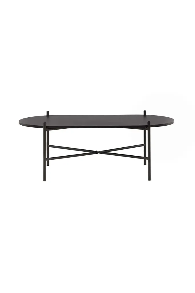 Table à manger ronde Pueblo noire en bois - Mobilier moderne de salon