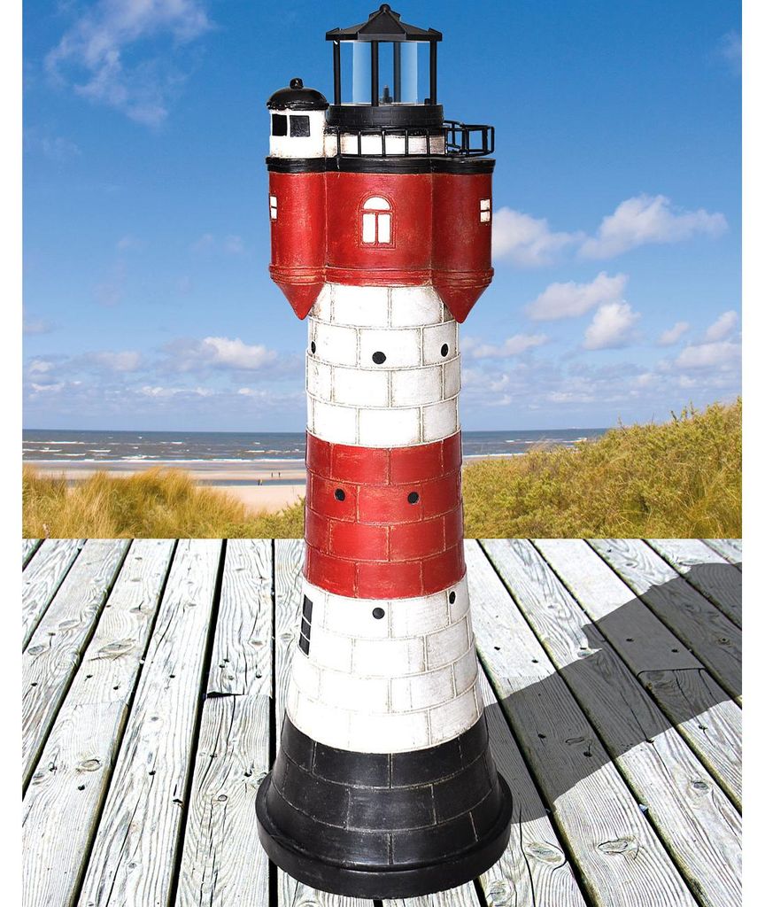 Solar-Deko-Leuchtturm, 80 cm: Maritime Gartenleuchte