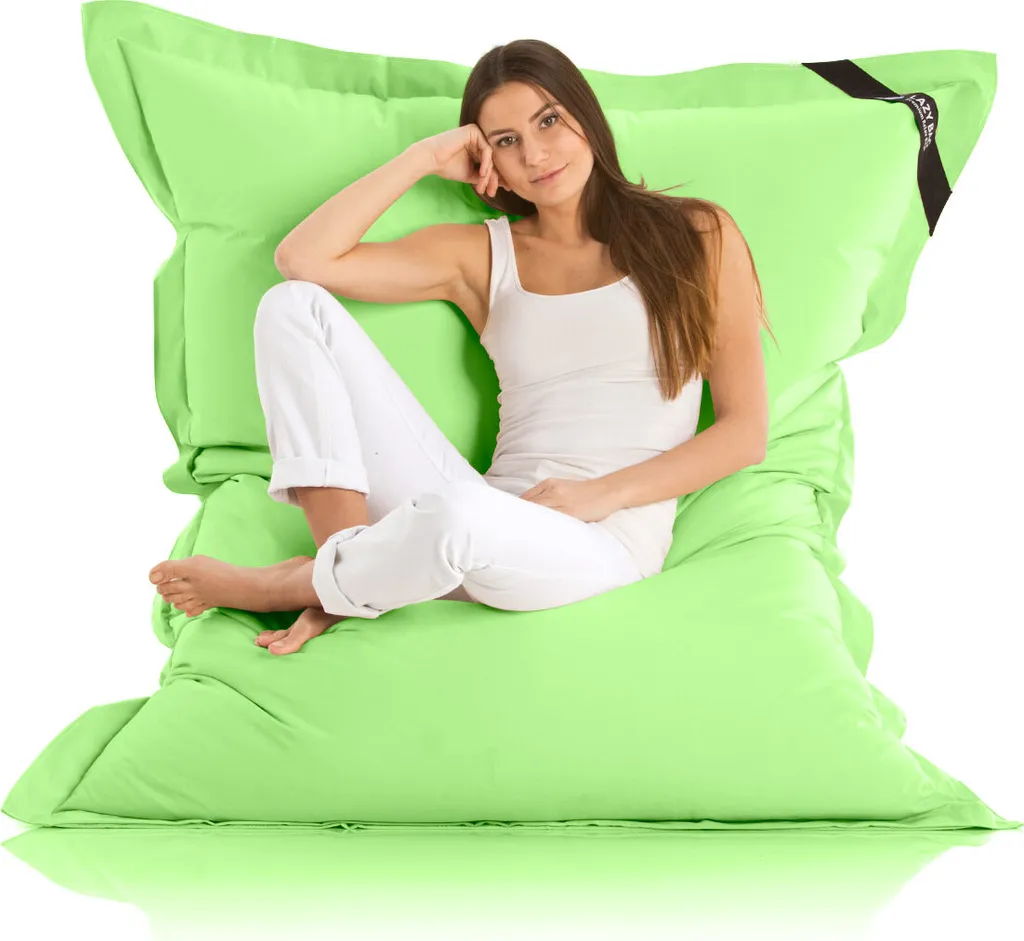 Pouf Géant Lazy Bag Vert - Coussin de Sol XXL Lounge pour Salon et Balcon