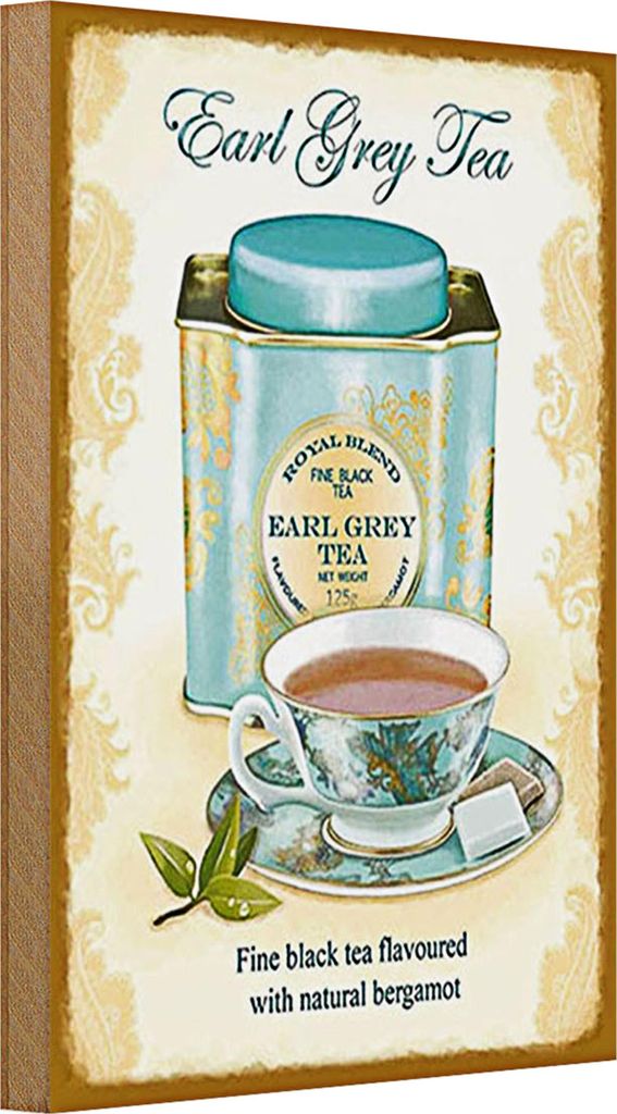 Holzschild Tee 20x30cm Earl grey Tea black tea bergamot