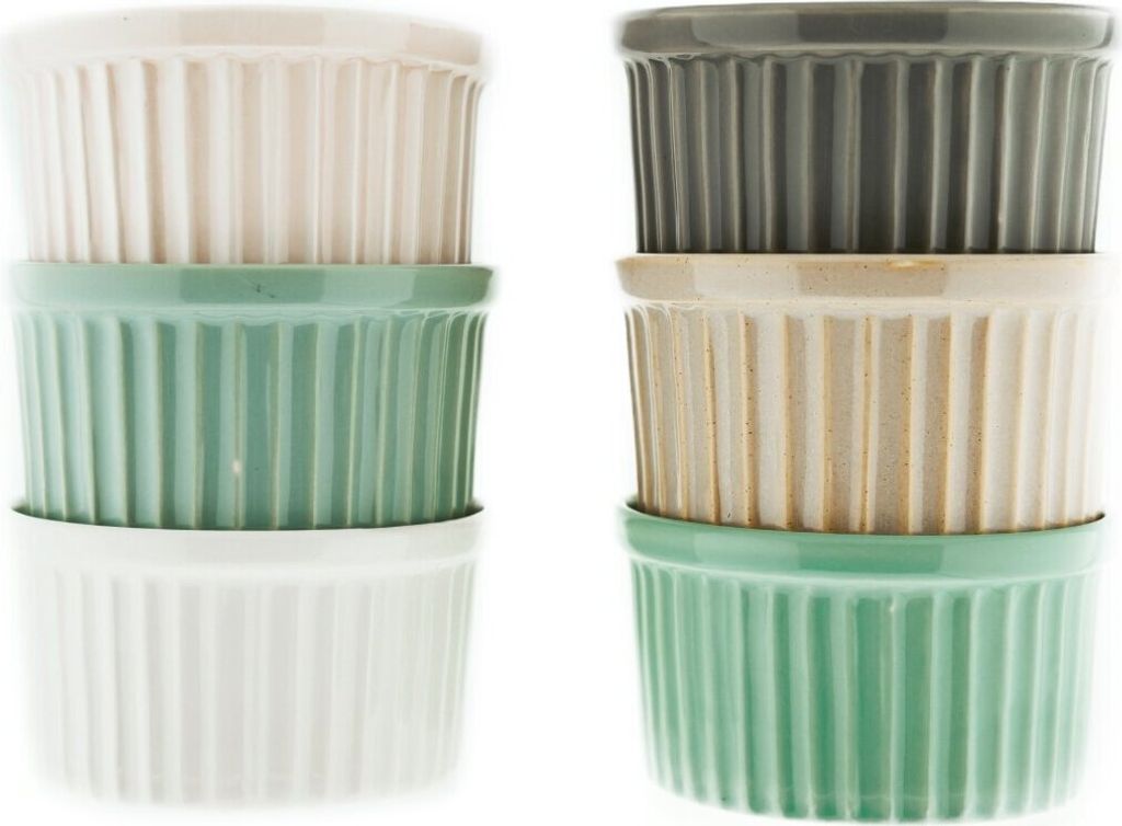 Almina 6 Teiliger Muffinform-Set Schale aus Porzellan Rund 180 ml Mehrfarbig
