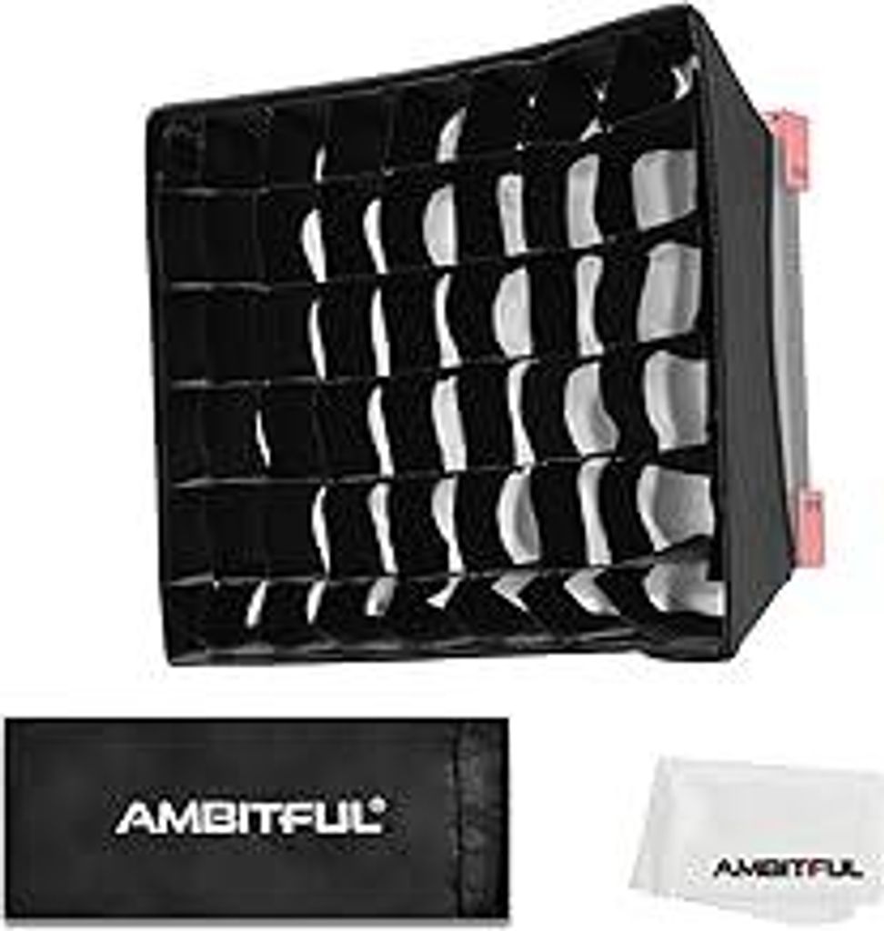 AMBITFUL 35,5 cm x 29,5 cm LED-Videolichtdiffusor Wabenraster Softbox LED-Panel-Leuchte Softbox + Wabenraster für LED-Panel-Leuchte