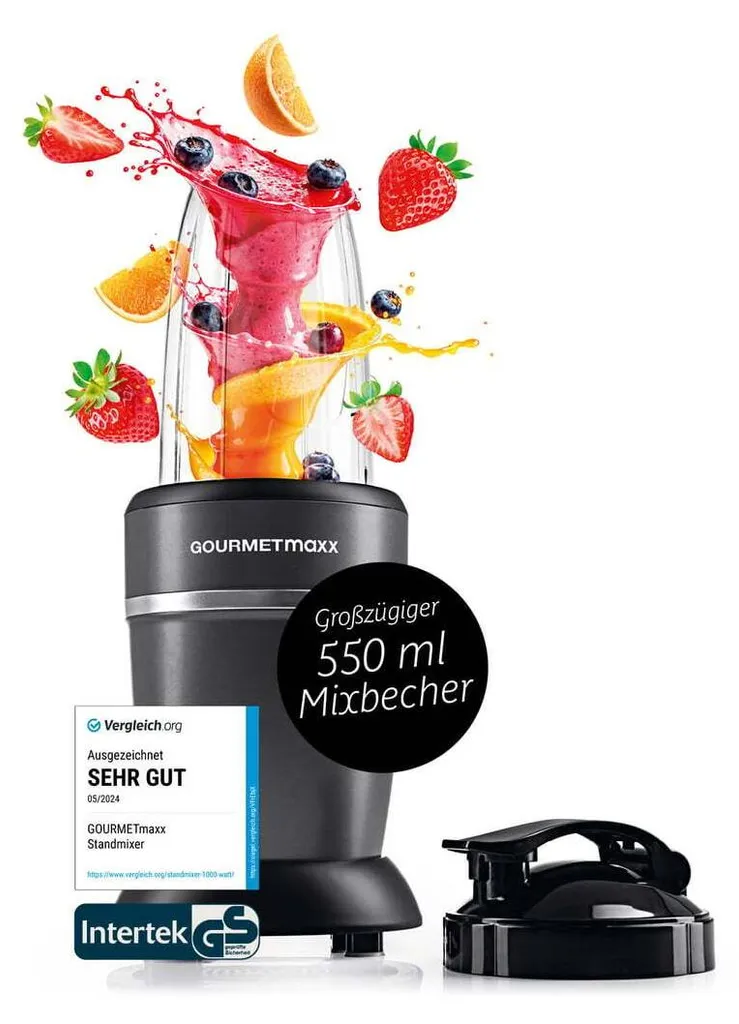 Mixeur Blender Nutritionnel 1000W GOURMETmaxx pour Smoothies et Shakes