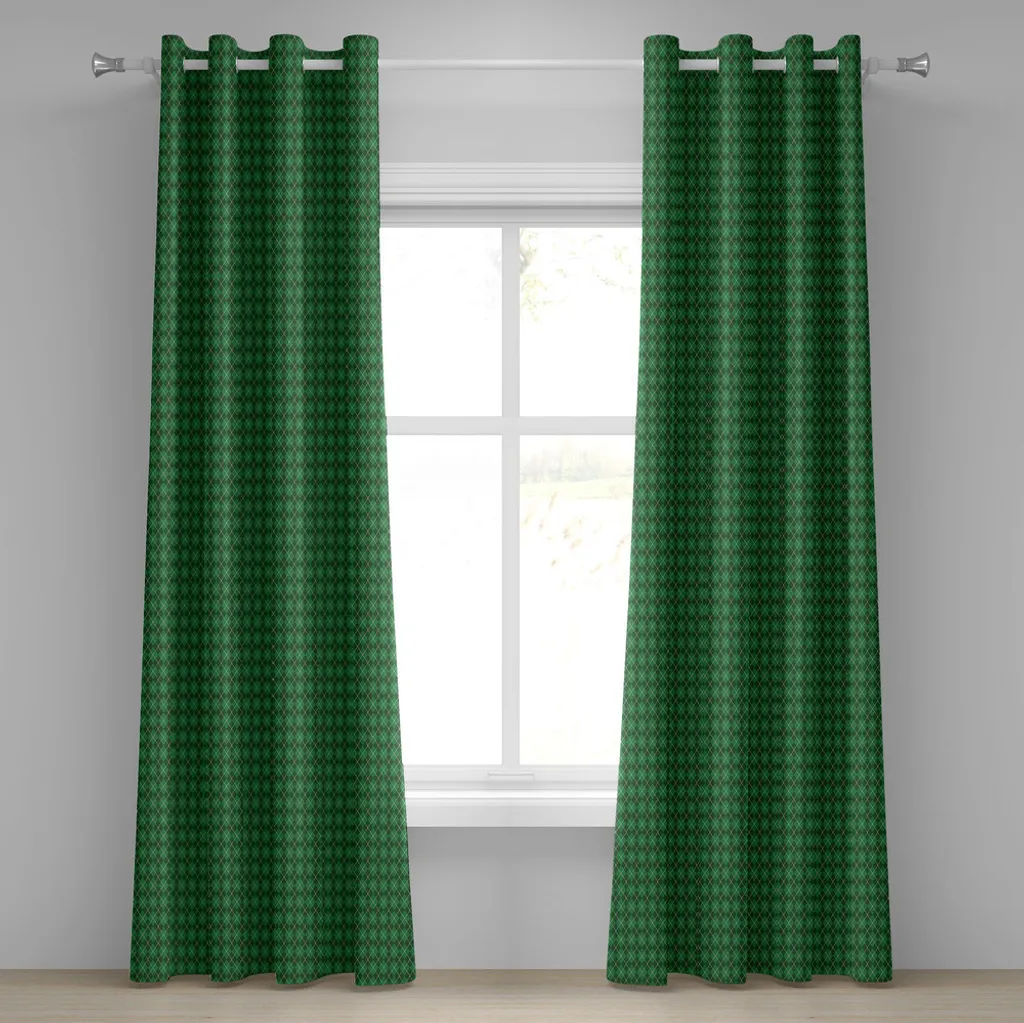 Rideaux décoratifs 2 panneaux motif vintage trèfle irlandais 280x175 cm