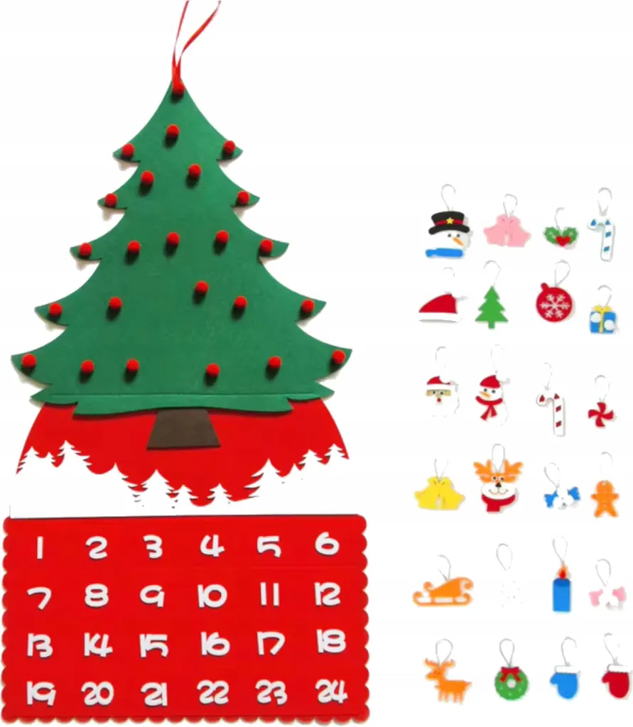 Tapis de sapin de Noël calendrier de l'Avent décoration chambre E3M - 2