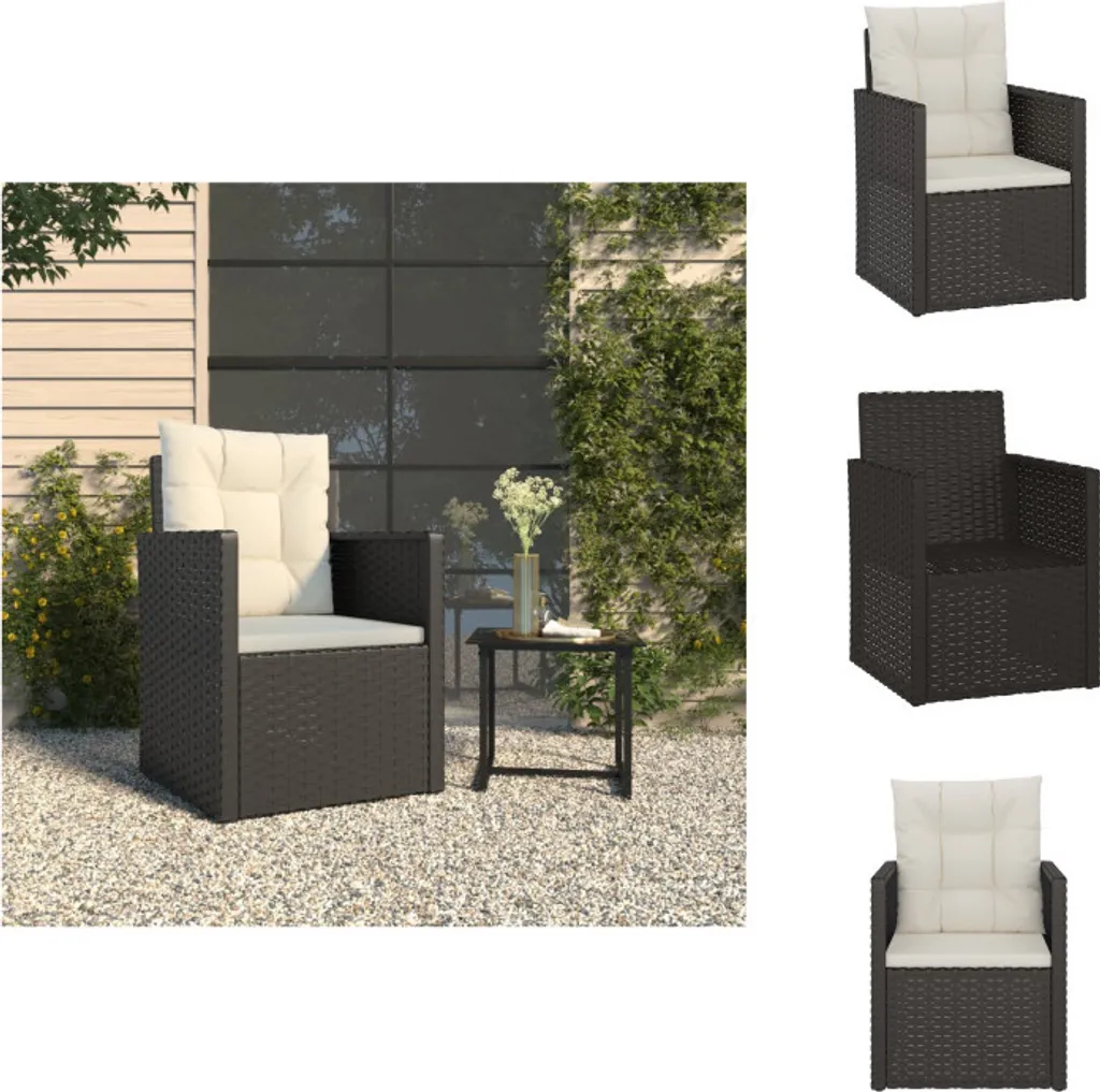 Sedie da Giardino vidaXL Poly Rattan Nero - Offerta Set con Cuscini