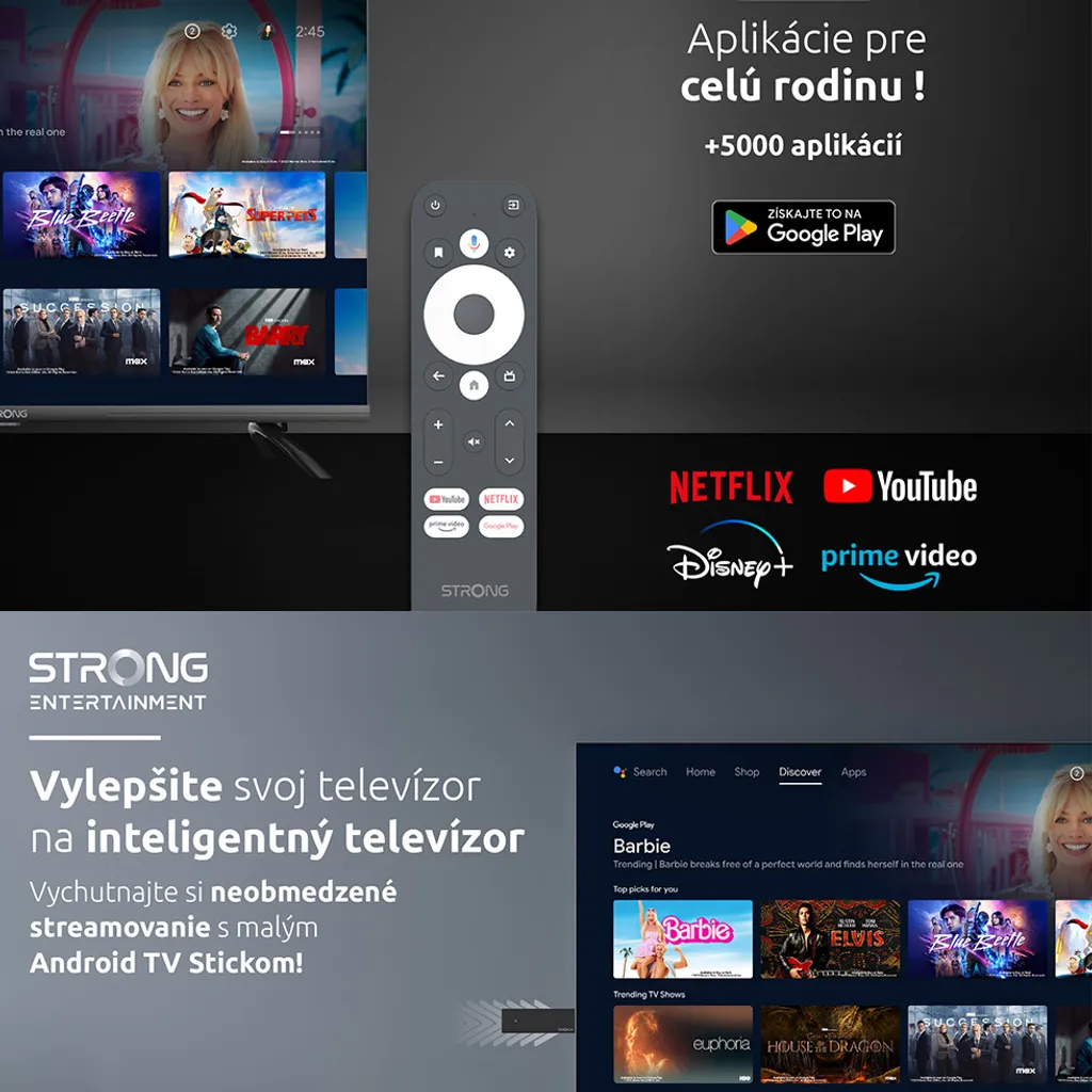 STRONG Leap-UNA Android TV Streaming Stick 4K UHD avec Google TV Intégré - 22