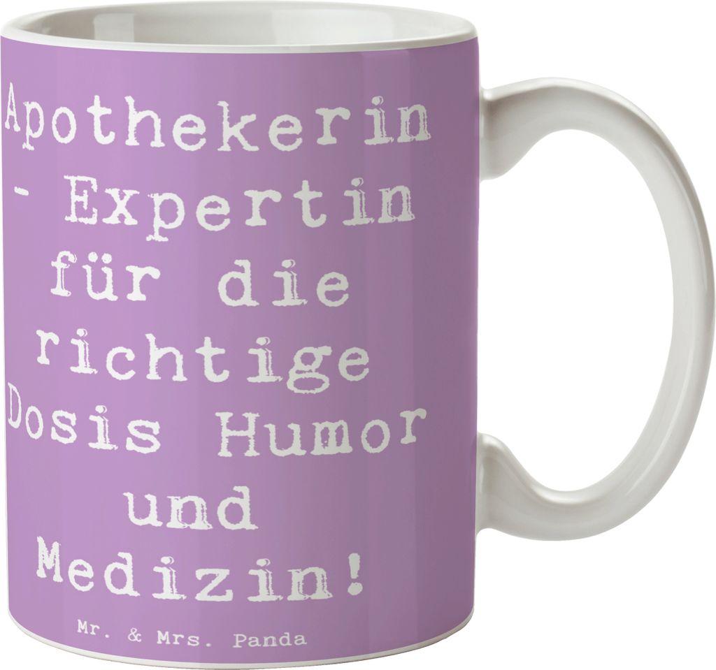 Mr. & Mrs. Panda Becher Spruch Apothekerin Humor Expertin - Lavendeltraum - Geschenk, kaffeebecher keramik, Beruf, kreative Geschenke, Berufe, Kaff...