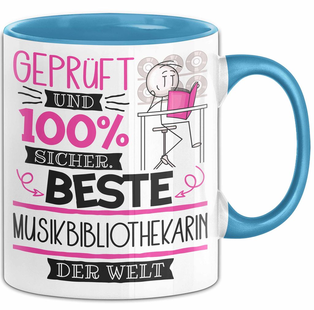 Beste Musikbibliothekarin Der Welt Tasse Geschenk für Eine Musikbibliothekarin Und Sicher Geschenkidee Geburtstag Weihnachten (Blau)