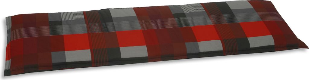 GO-DE Textil, Bank-Auflage 148cm, Karo rot grau, 20303-12 Produktbild 