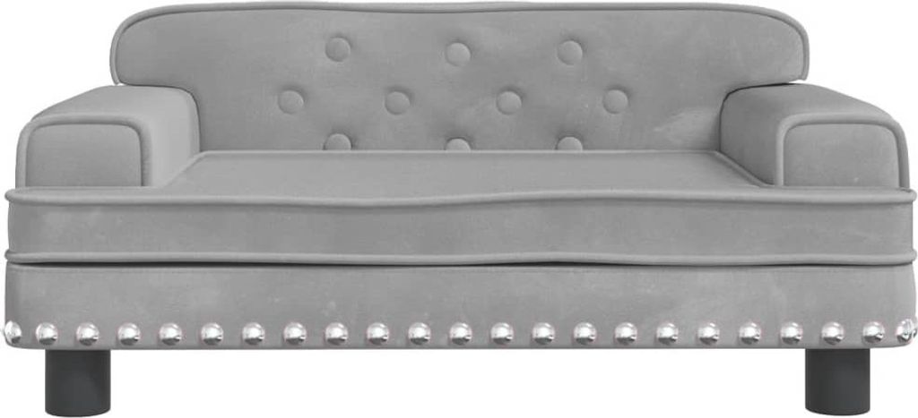 Cloris DesignMöbel Hundebetten - Grau Hundebett Hellgrau 70x45x30cm Samt Schlichtes2779820