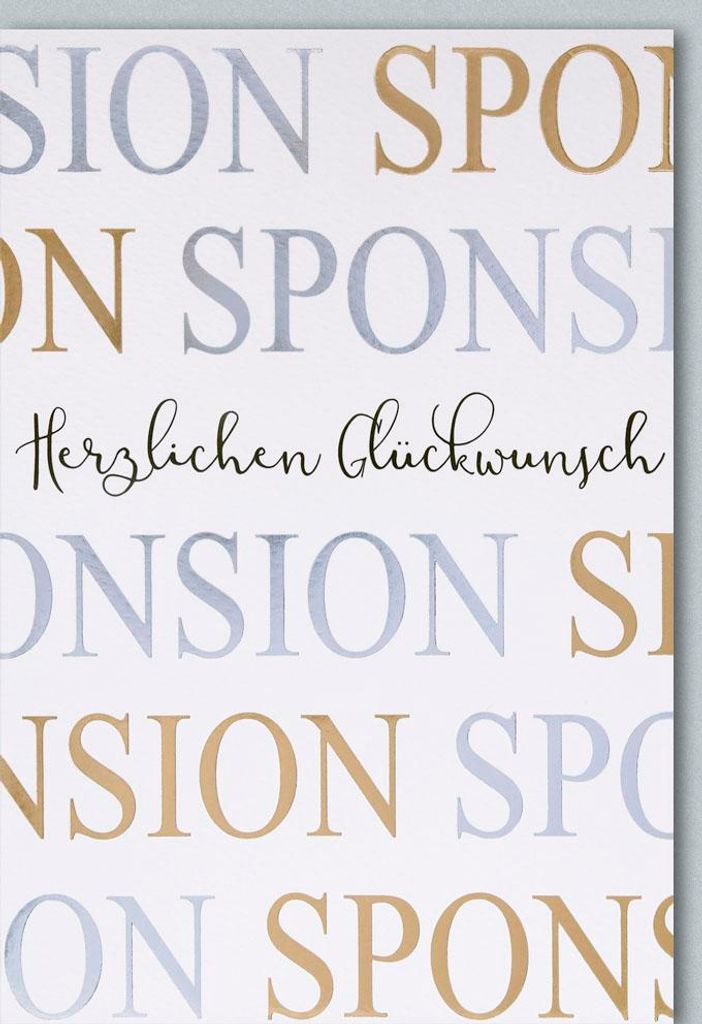 A Sponsion Glückwunschkarte mit Umschlag Sponsion Herzlichen Glückwunsch silber-gold