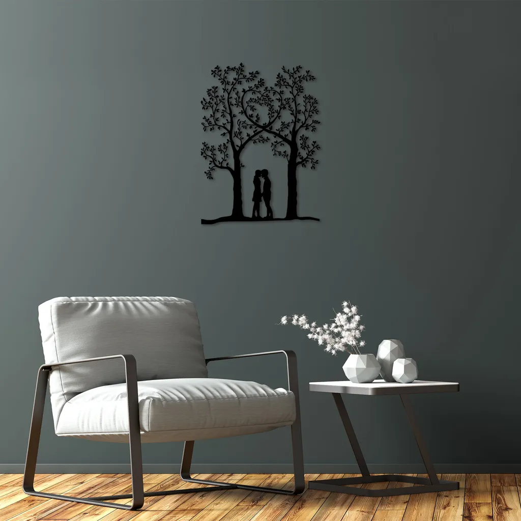 Wallity Love SKL2336 Noir Décoration Murale 46x63cm en Métal Durable