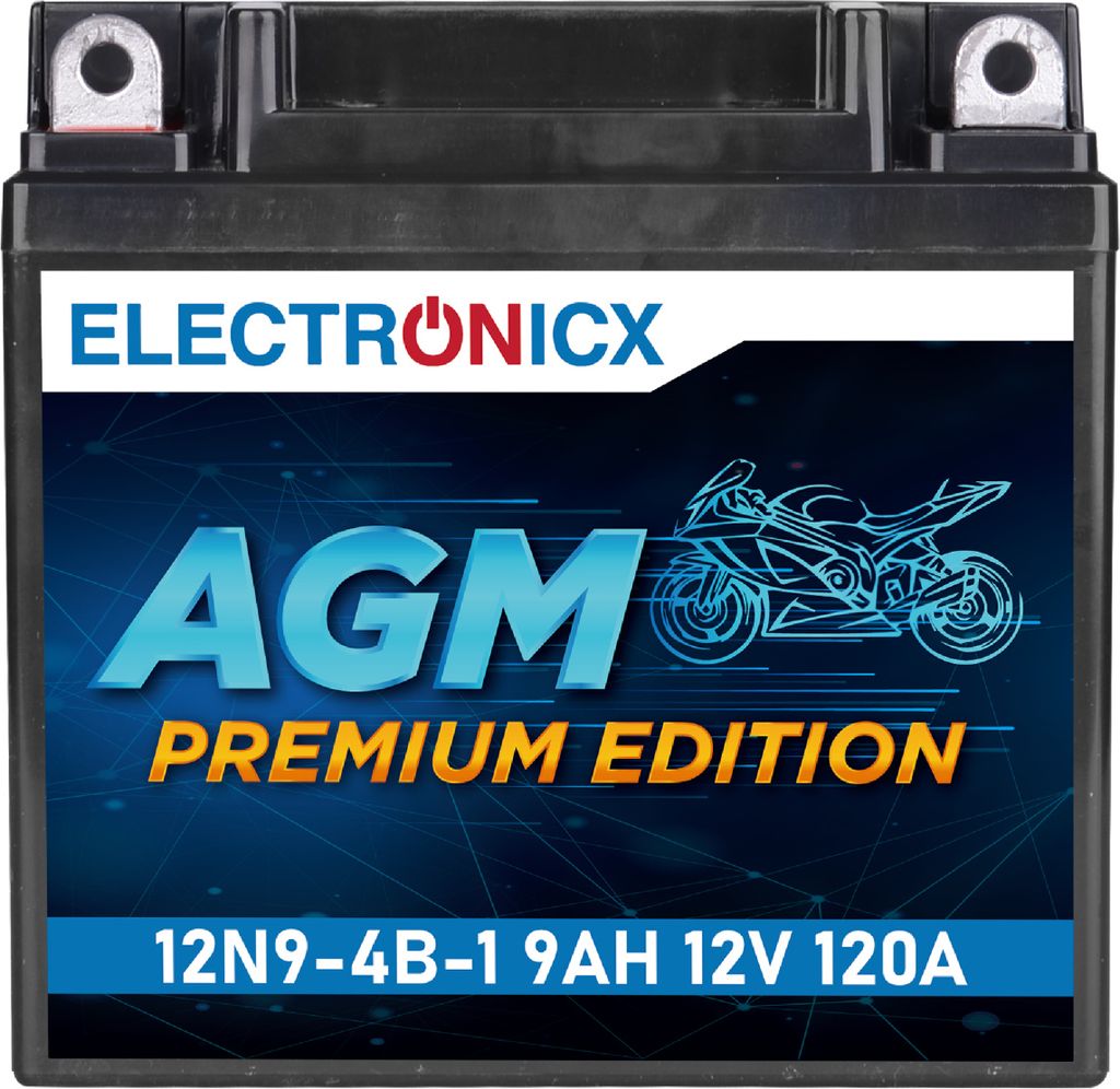 Batteria per moto Electronicx YB9-B AGM 12 V 9 Ah – Senza Immagine del prodotto 